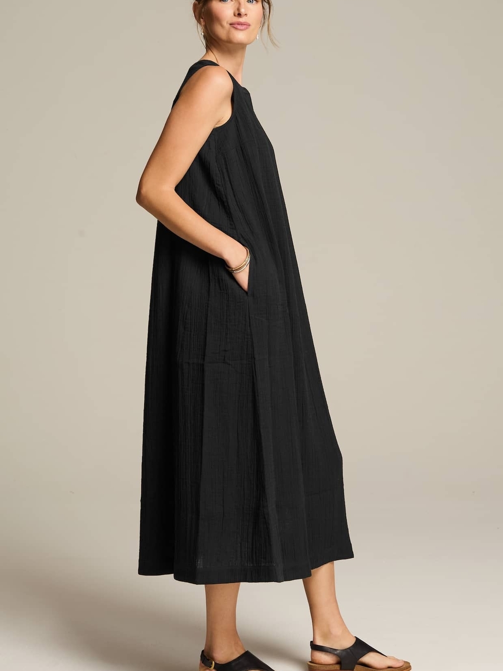 J.Jill Pure Jill Double Gauze Midi Dress - Picture 3 of 6